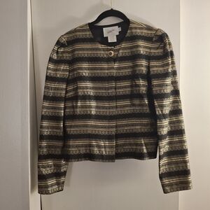 Jacqueline Ferrar Elegant Black and Gold Women's Jacket